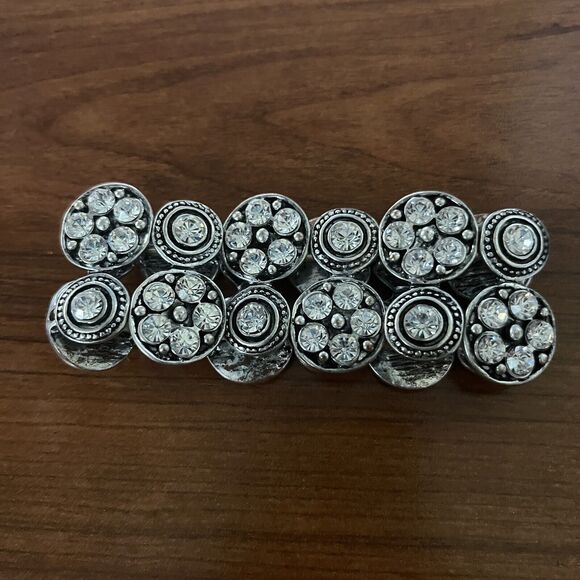 Unbranded Bracelet Womens Silver Black Rhinestone Elastic Band Evening Party - Picture 3 of 9